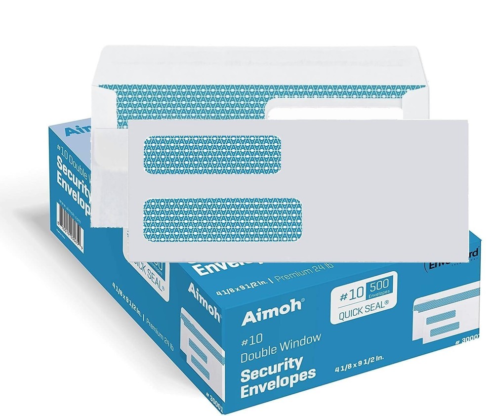 #10 Double Window Flip & Seal Security Envelopes – Security Tinted (30110)