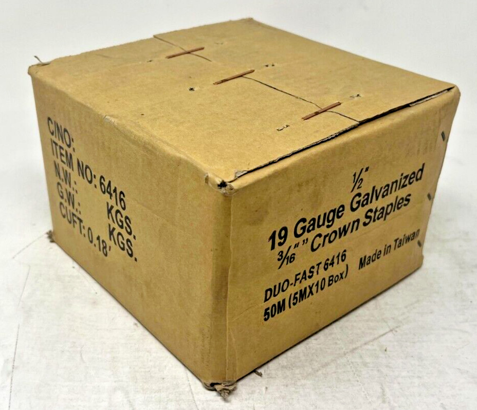 GREX 6416 1/2″ Narrow Crown Staple, Galv., 1 Case of 10 Boxes