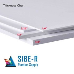 HDPE (High Density Polyethylene) 1/8″ x 6″ x 12″ Natural Plastic Sheet