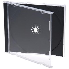 100 Standard 10.4 mm Jewel Case Single CD DVD Disc Storage Assembled Black Tray