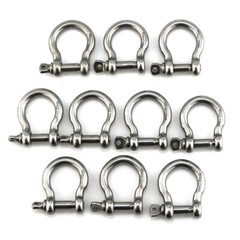 10 Pack 1/5″ Mini Shackle D Rings Stainless Steel Small Anchor Rigging Shackle