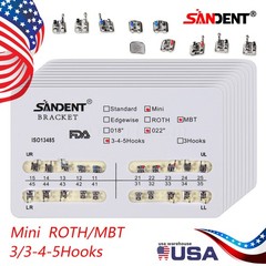 10 Packs Dental Orthodontic Metal Bracket Braces Mini Roth/MBT 022 3/345 Hooks A