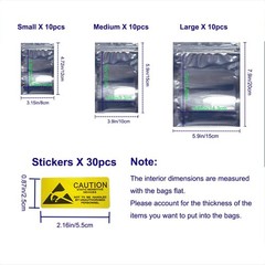 30 Pcs 3 Sizes Anti-Static Bags ESD Shielding Bags for Hard Drives SSD HDD