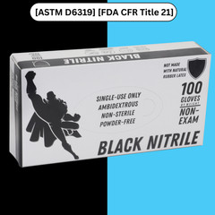 1000 Pcs, Black Nitrile Powder-Free Disposable Gloves 2XL 5 MIL Finger-Textured