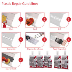 Polymix Universal Black Semi Rigid Plastic Repair & Adhesive Cartridge 50ml