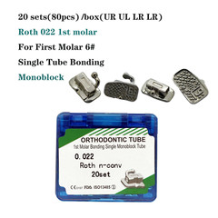Dental Orthodontic Buccal Tubes 1st 2nd Molar Bracket Roth MBT 022 Bondable