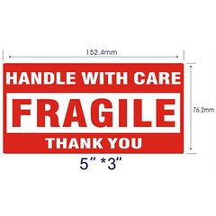 1000 Fragile Stickers 3×5 HANDLE WITH CARE THANK YOU 500 / Roll Warning Labels