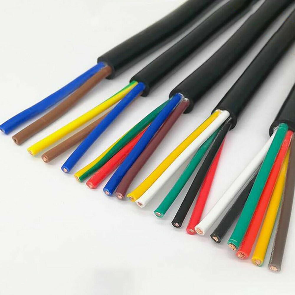 2/3/4/5/6/7 Core Electrical Flex Cable Automotive Marine Thinwall RVV Wire Black