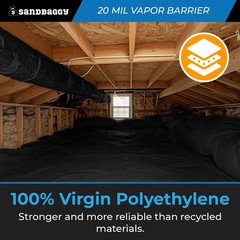 20 Mil Black Vapor Barrier – Polyethylene Visqueen (USA Made) – Sandbaggy
