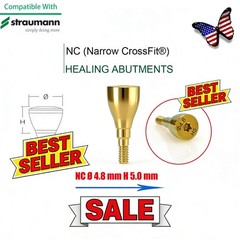 NC Titanium Healing Abutment & Closure Cap Fit Straumann ITI BLT Narrow CrossFit