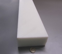 Hdpe White Bar 2.0″ Thick x 4.0″ Wide x 36″ Long