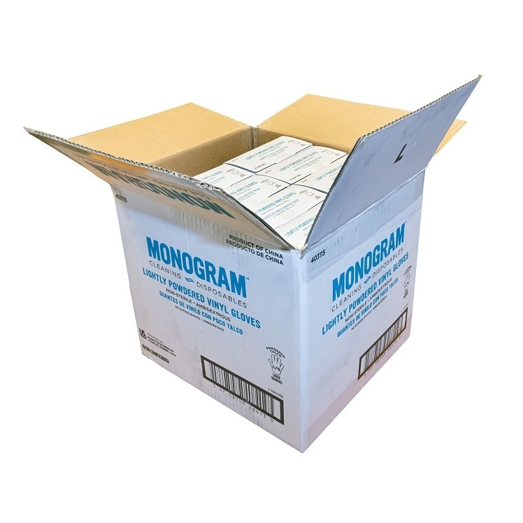 1000 Count Lightly Powdered Clear VINYL GLOVES SMALL (Full Case 10 boxes of 100)