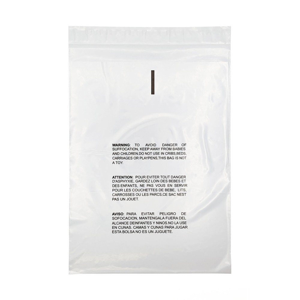 Clear Resealable Poly Bag 9″ x 12″ Suffocation Warning 1.5 Mil 1000 Pieces
