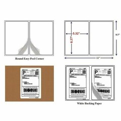 1000 Shipping Labels 8.5×5.5 Half Sheet Rounded Corner Self Adhesive 2 Per Sheet