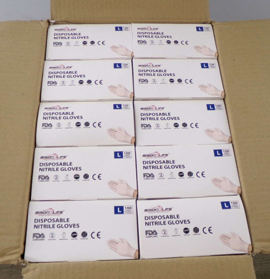 Bison Life Disposable Nitrile Gloves Large Touch Screen Compatible (1000) S7