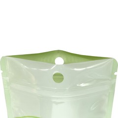 Clear Green Resealable Zip Poly Plastic Bag Pouch Hang Hole Option
