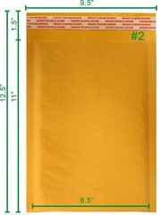 SuperPackage® 200 #2 8.5 X 11 Kraft Bubble Mailers Padded Envelopes