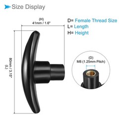 CoCud T-Knobs M8 Female Thread Plastic Clamping Hand T Knobs Handles Black – …