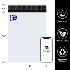 1000 9×12 Poly Mailers Envelopes Self Sealing Shipping Mailers Bags POLYSELLS