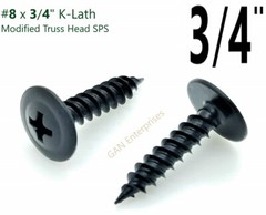 Modified Truss Head Self piercing sharp point Screws #8x 1/2″- 3″ K-Lath Black