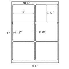 4″ x 3-1/3″ Address Shipping Labels Self Adhesive for Laser Inkjet Printer 6 UP