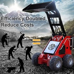 Free Ship Mini Skid Steer Loader Stand On With 13.5HP B&S Engine Wheel Loader