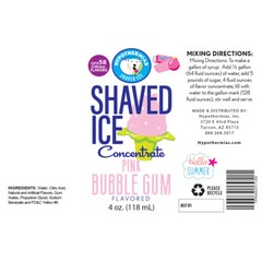 Pink Bubble Gum Shaved Ice and Snow Cone Unsweetened Flavor Concentrate 4 Fl Oz