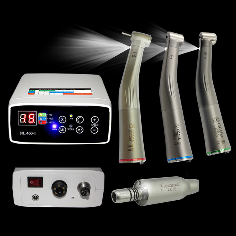 Dental Electric Micro Motor +1:1/1:5/16:1 Firber Optic Handpiece Contra Angle US