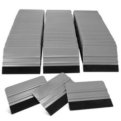 100 PCS Felt Squeegee for Vinyl – Flexible Plastic Squeegee with Fabric Felt …