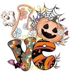 Sublimation Print Love Halloween Ready To Press Heat Transfer