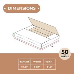 White Easy-Fold Mailers 9 5/8 x 6 5/8 x 2 1/2″ ECT-32B 50/Case