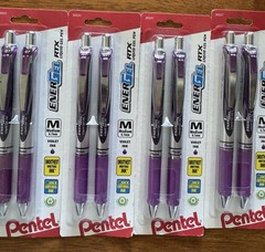 EIGHT Pentel EnerGel RTX Retractable Liquid Gel Pen Purple Violet 0.7mm Medium