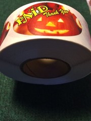 Pumpkin Paid Thank You LABELS 500 PER ROLL GREAT STICKERS 1.25″ x 2″