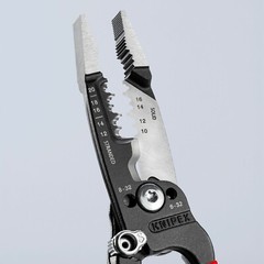 Knipex 8″ Forged Wire Stripper Pliers w Shears 10-20 AWG Comfort Grip 13728 Flat