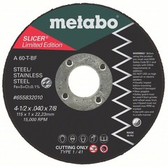 100ea! Metabo 655832010 4.5″ X .040 X 7/8 Original Slicer, Box Of 100!