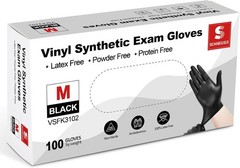 Vinyl Synthetic Exam Gloves, 4 Mil, Latex Free Disposable Gloves for Medical