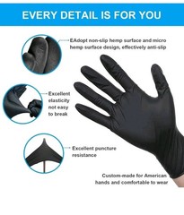 Finitex Black Nitrile Disposable Medical Exam Gloves – Box Of 100 Pcs 6mil Glove