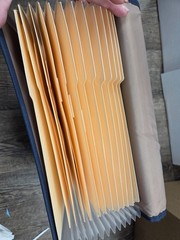 Crafting Scrapbook Linen-Like Red White Blue Fabric Covered File Accordion NEW