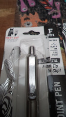 Zebra Pen F-701 Ballpoint Stainless Steel Retractable Fine Point 0.8mm Black ink