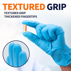 MED -Mil Blue Disposable Medical Gloves Powder-Free Latex-Free, Box of 100 Pcs