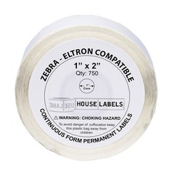 ZEBRA / ELTRON 1×2 (1″ x 2″) Direct Thermal Labels – (1) Roll of 750 Labels