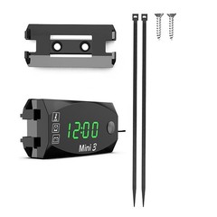 3 in 1 Digital Time Clock Thermometer Motorcycle Voltage Voltmeter LED Display
