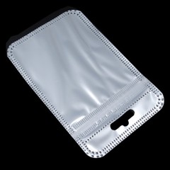 Resealable White Clear Zip Plastic Bag Retail Packaging Lock Pouches W/Hang Hole