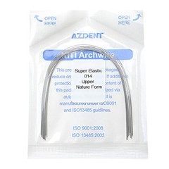 AZ Dental Orthodontic Arch Wire Super Elastic Niti Round Natural form 10pc/pk