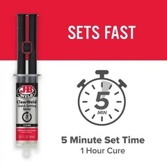 J-B Weld 50114H ClearWeld 0.47 oz. QUICK SET Epoxy Syringe High Strength 5 min