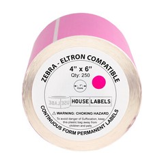 ZEBRA 4×6 PINK 4″ x 6″ Direct Thermal Labels – 1″ Core (1) Roll/250