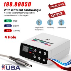 Dental LED Brushless 1:1/1:5/16:1 Electric Micro Motor Internal E-type 4Holes