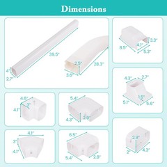 4″ PVC Decorative Mini Split Line Set Cover w/ Flexible Duct & Straight Duct