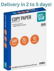 Pen + Gear Copy Paper, 8.5″ x 11″, 92 Bright, White, 20 lb., 1 Ream (500 Sheets)