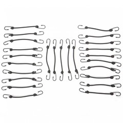 1/4 Inch x 18 Inch Black Bungee Cords Bundle of 25